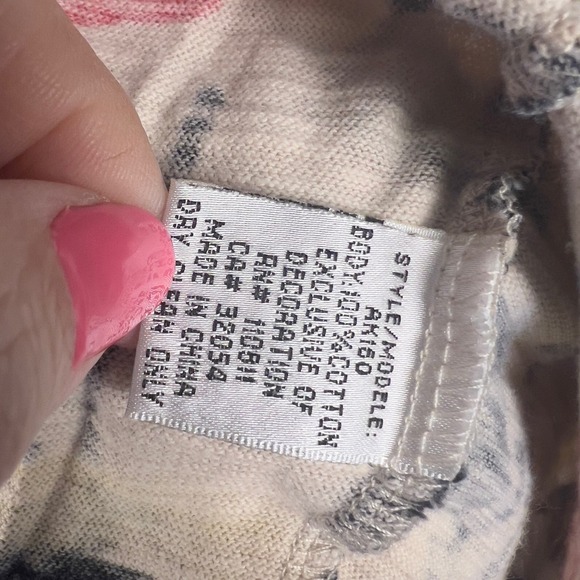 Baraschi women's sz. small fitted knit floral tan top soft girl, botanical #2258 - Picture 8 of 8